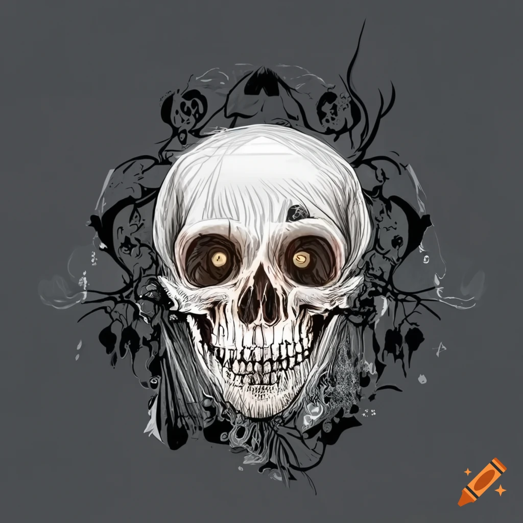 spooky tshirt design for nurses with skull and pumpkin