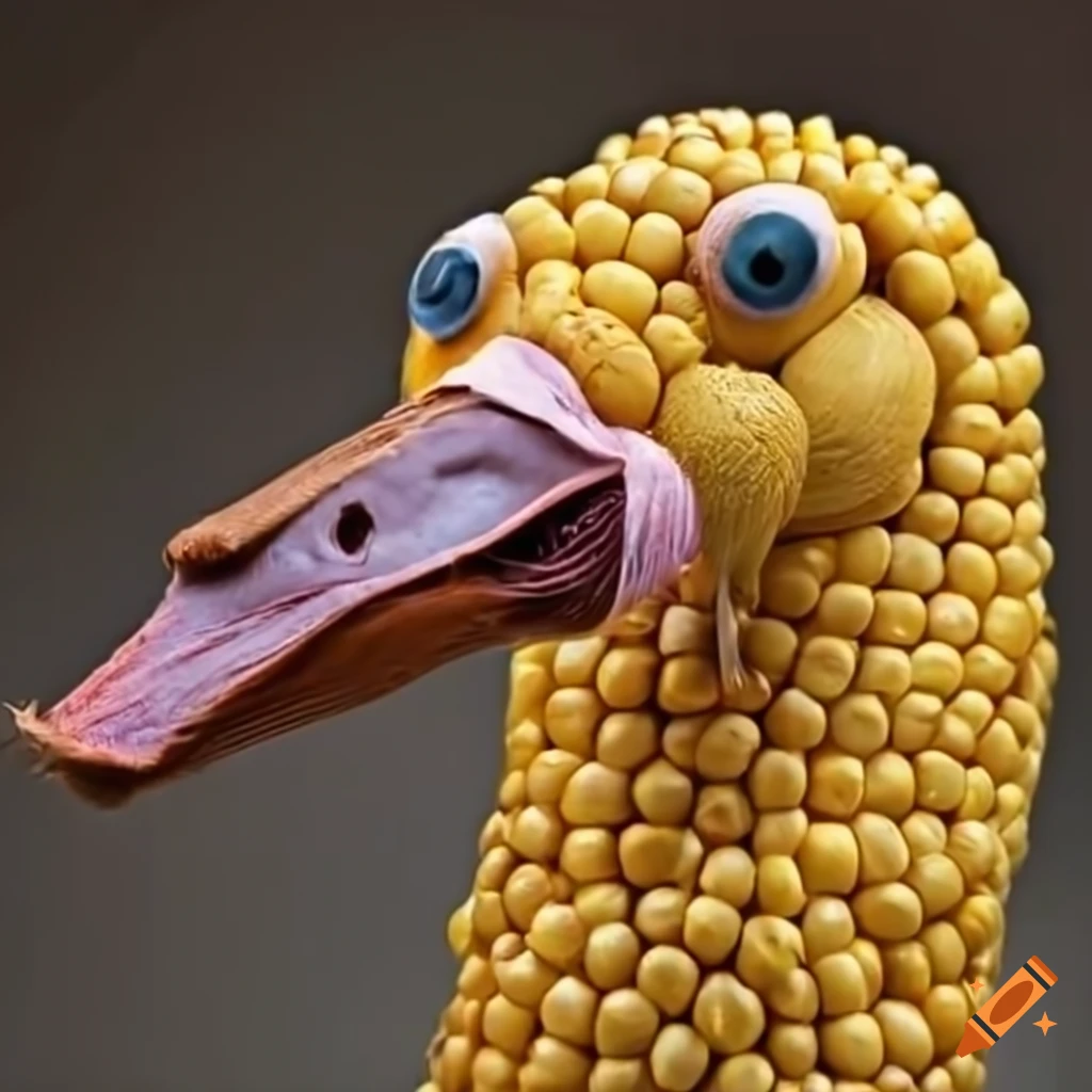 Sculpture of a corn goose on Craiyon