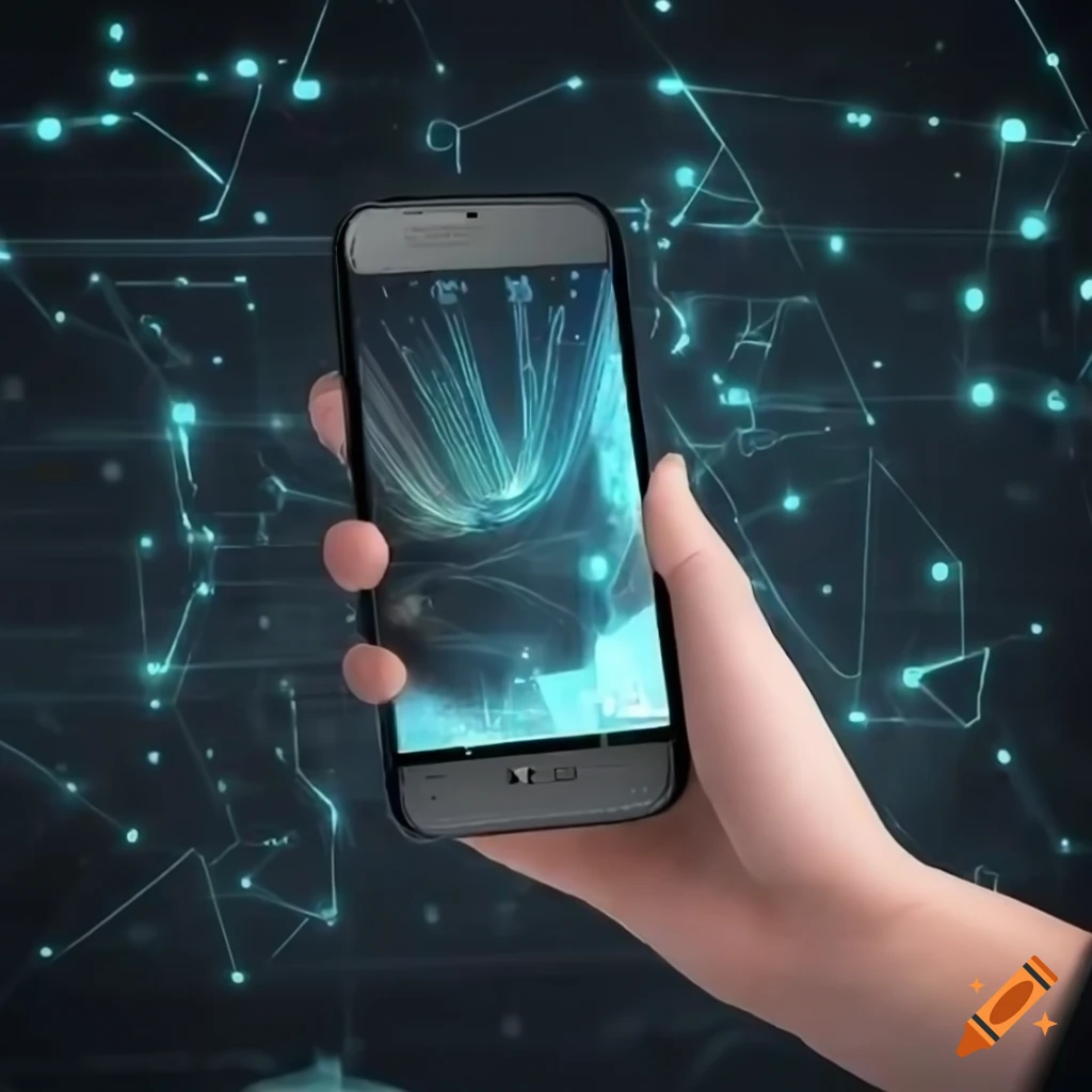 AI-themed cellphone in hand