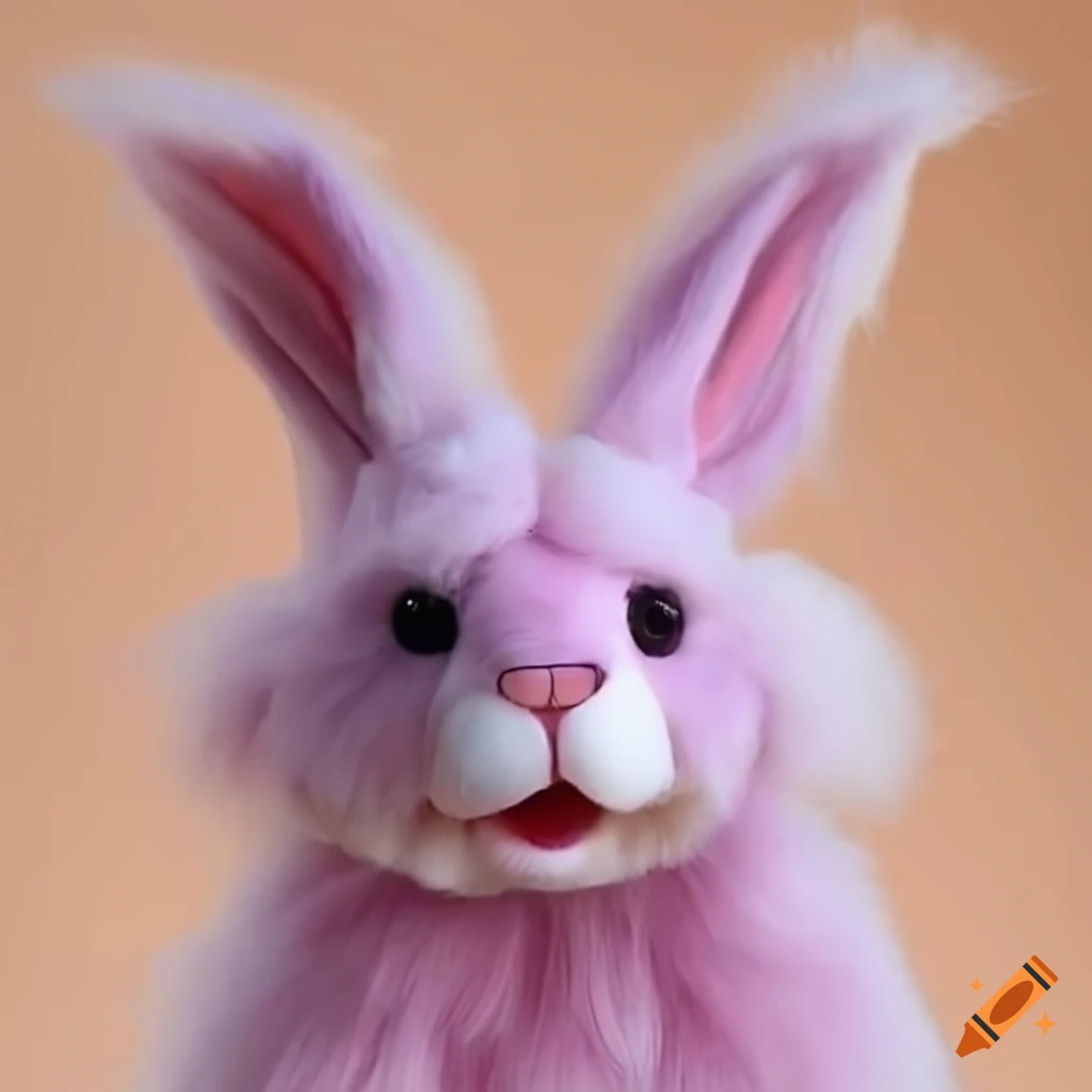 Cute fluffy rabbit puppet face on Craiyon