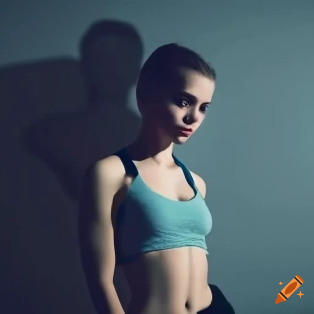 image of a confident girl with a strong shadow