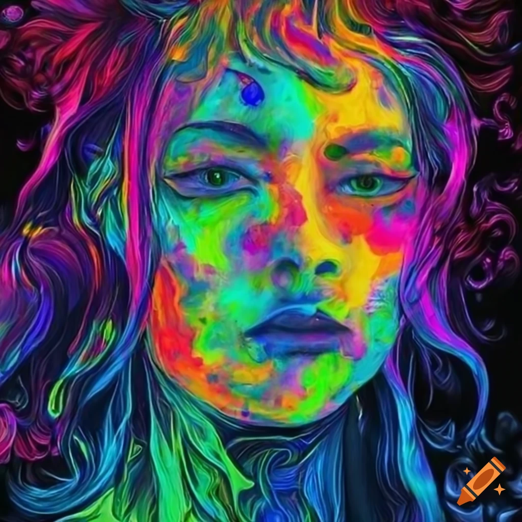 Kaleidoscopic artwork of a girl on Craiyon