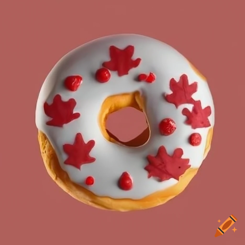 delicious maple leaf themed donut