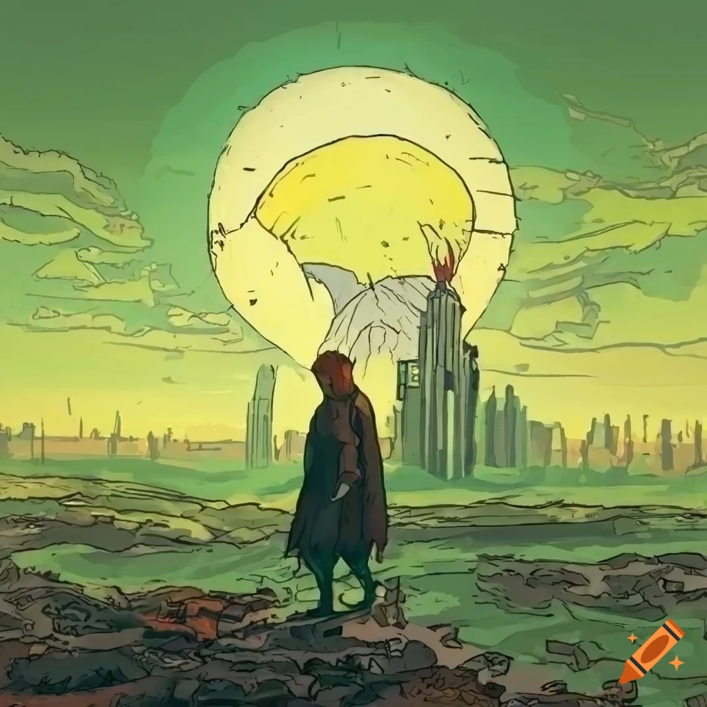 Illustration Of A Young Future Wizard In A Post apocalyptic Landscape illustration-of-a-young-future-wizard-in-a-post-apocalyptic-landscape