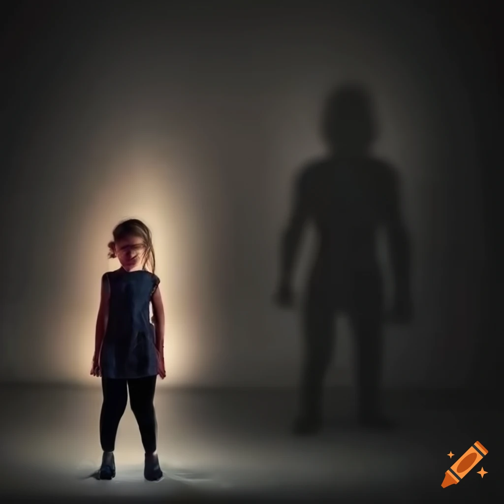 empowering image of a little girl with a strong shadow