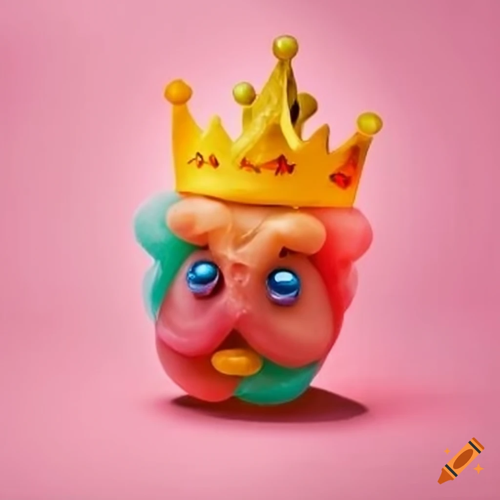 Jellybean candy with a crown on Craiyon
