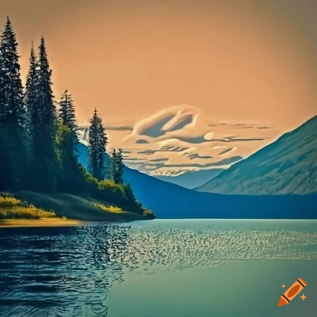 realistic graphic of Lake Sacajawea in Longview, Washington