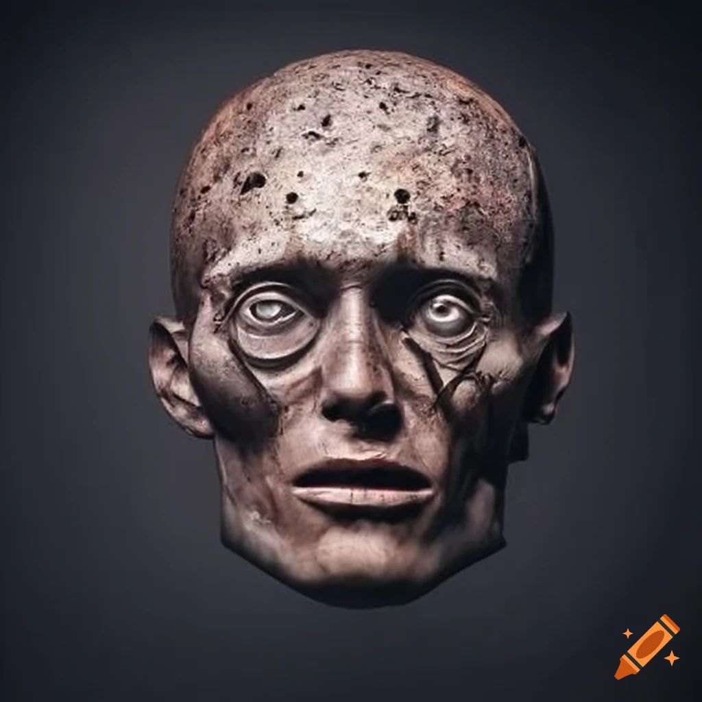 Welded Steel Replica Of A Human Head
