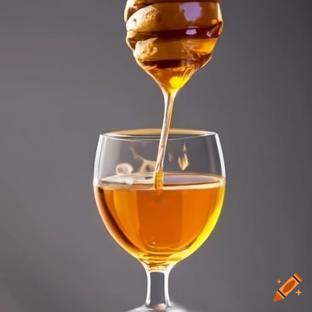 honey in a wine glass