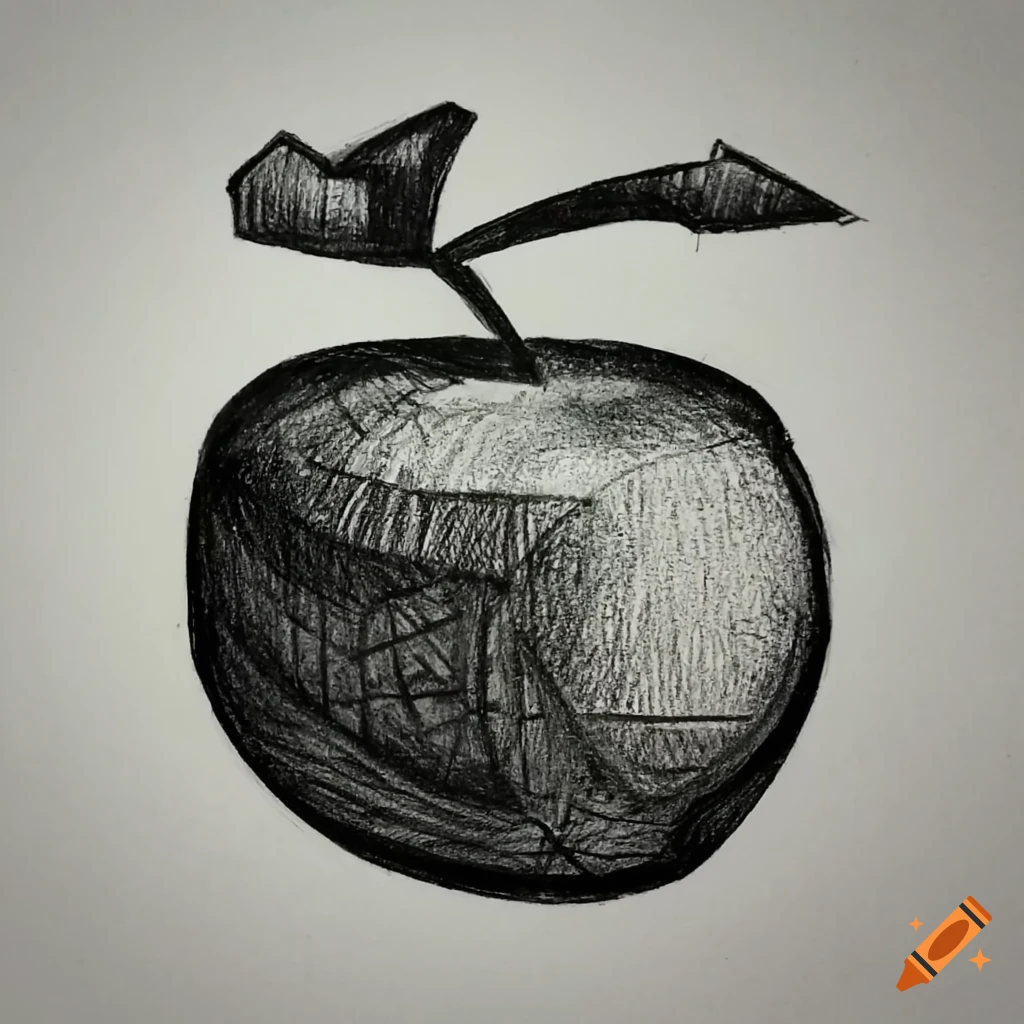 Apple Pencil Drawing Sketch, shading, pencil, shading, painting png |  PNGWing