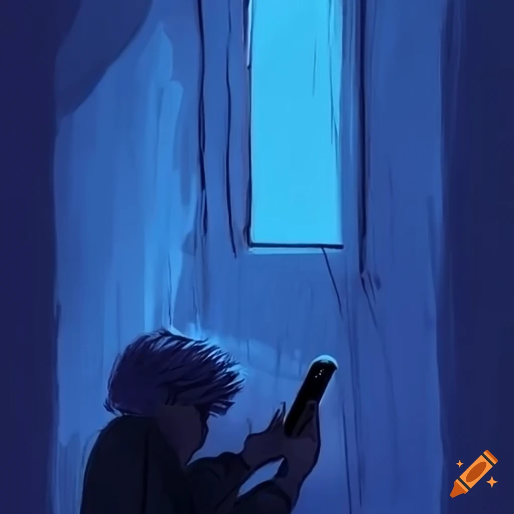 Aesthetic person using cellphone on craiyon