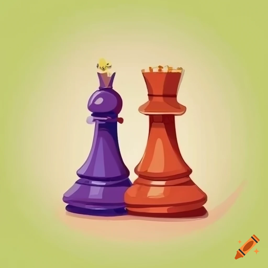 Playful and colorful chess characters