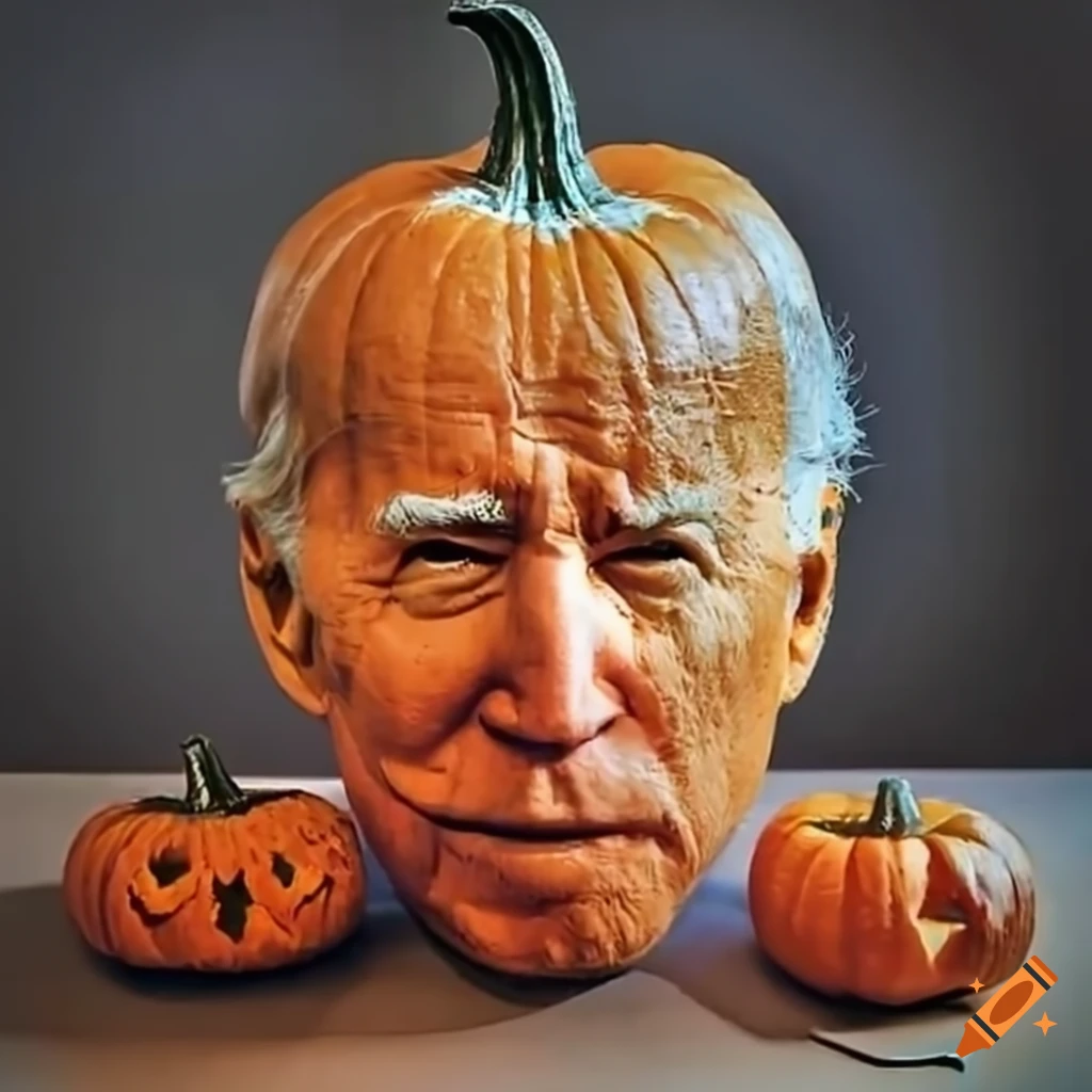 Joe Biden Carving A Donald Trump Pumpkin On Craiyon