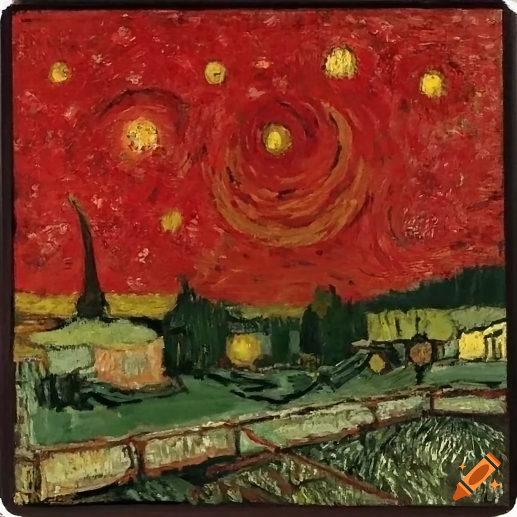 Starry night by van gogh but in real life on Craiyon