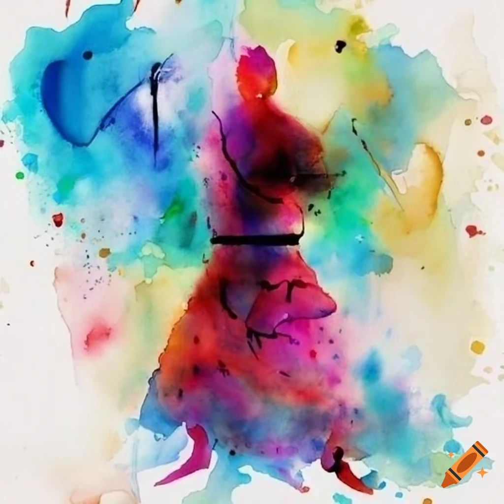 Colorful watercolor painting of ninjas on Craiyon
