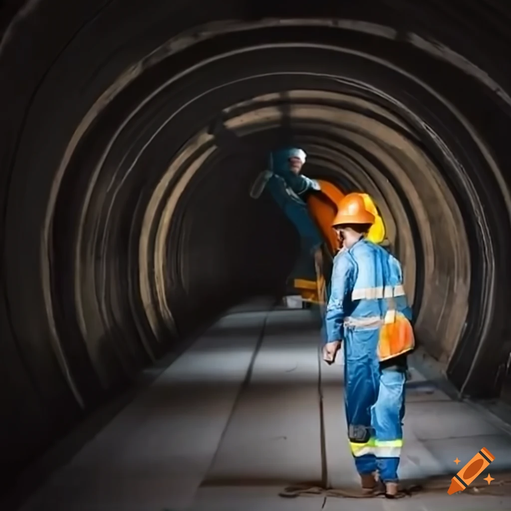 construction worker in a tunnel