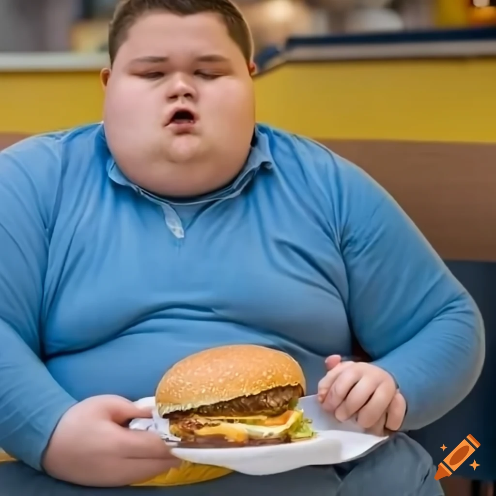 Young boy enjoying a burger on Craiyon