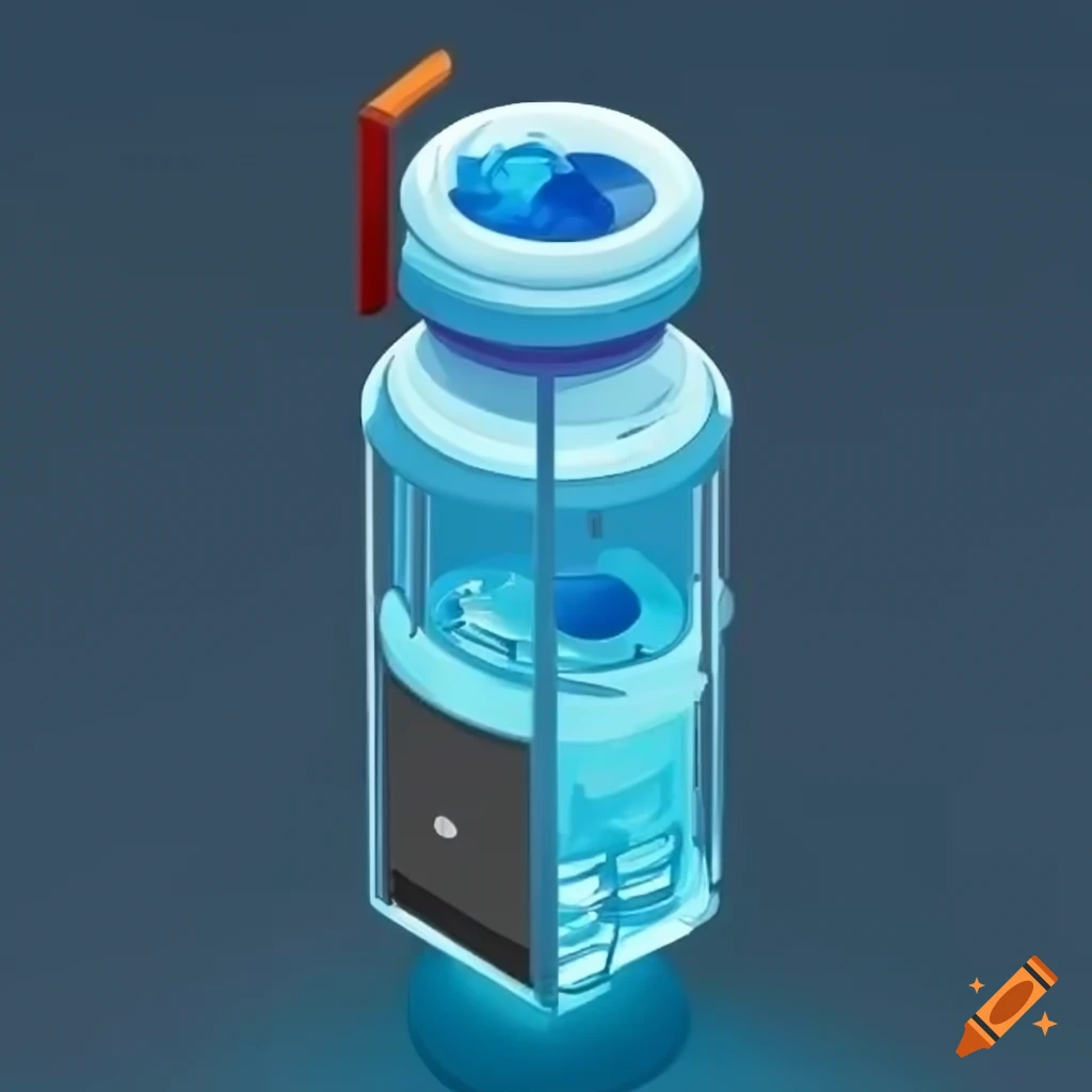 isometric view of a water dispenser