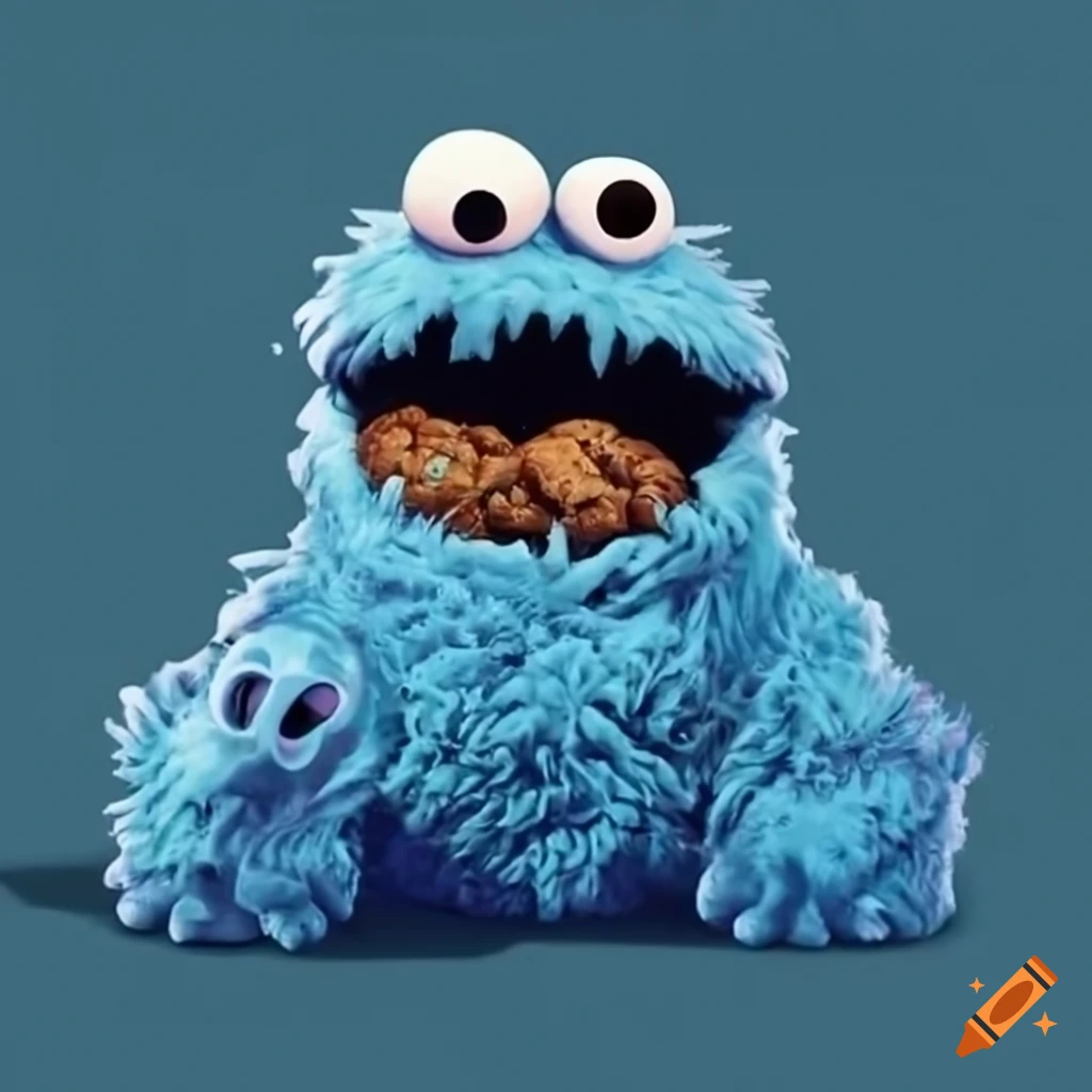 Scary cookie monster illustration on Craiyon