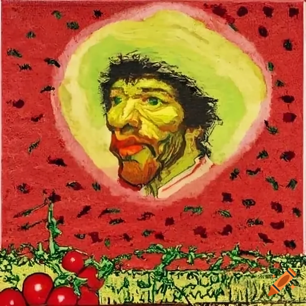 Van gogh painting of a tomato festival in spain on Craiyon