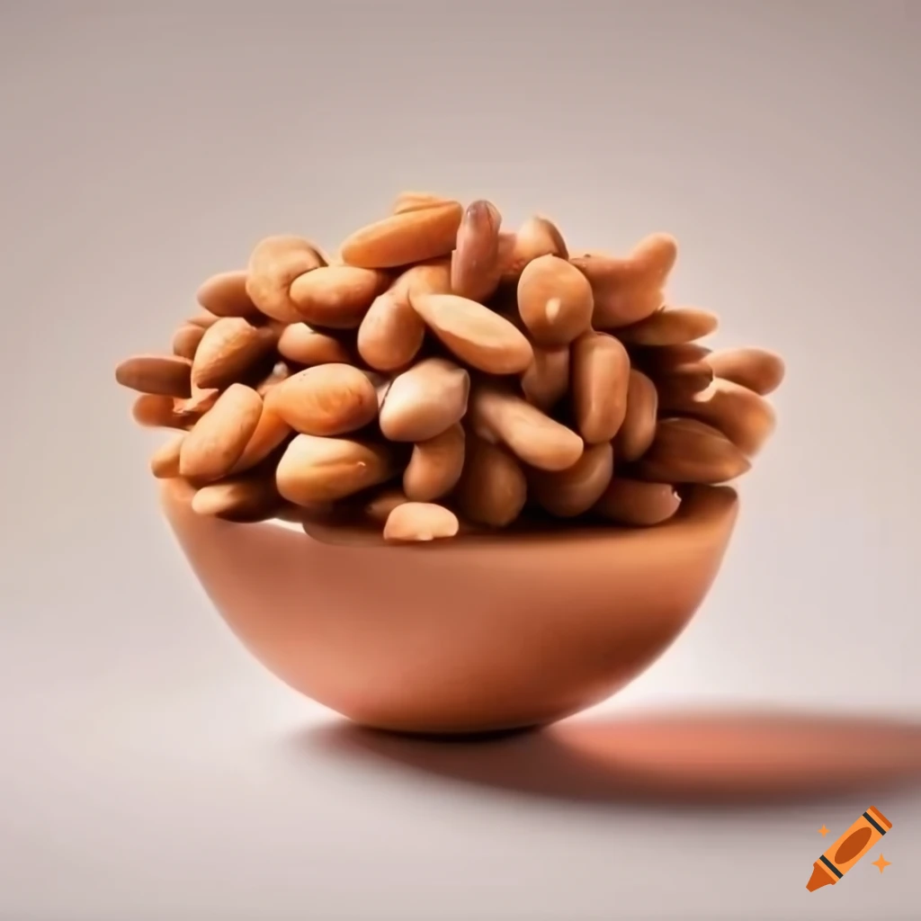 arrangement of pine nuts on a white background