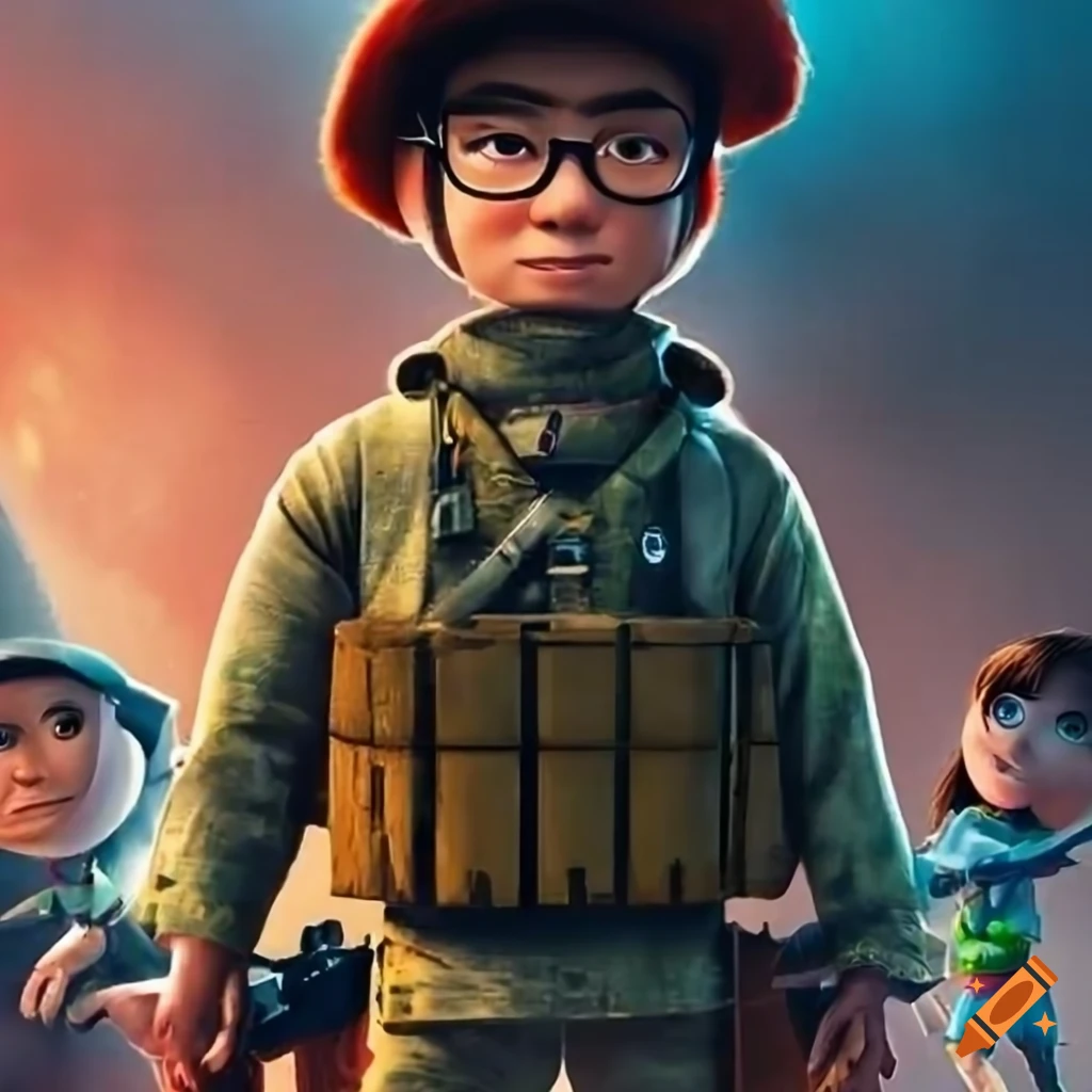 poster of a Disney Pixar movie with a Japanese soldier