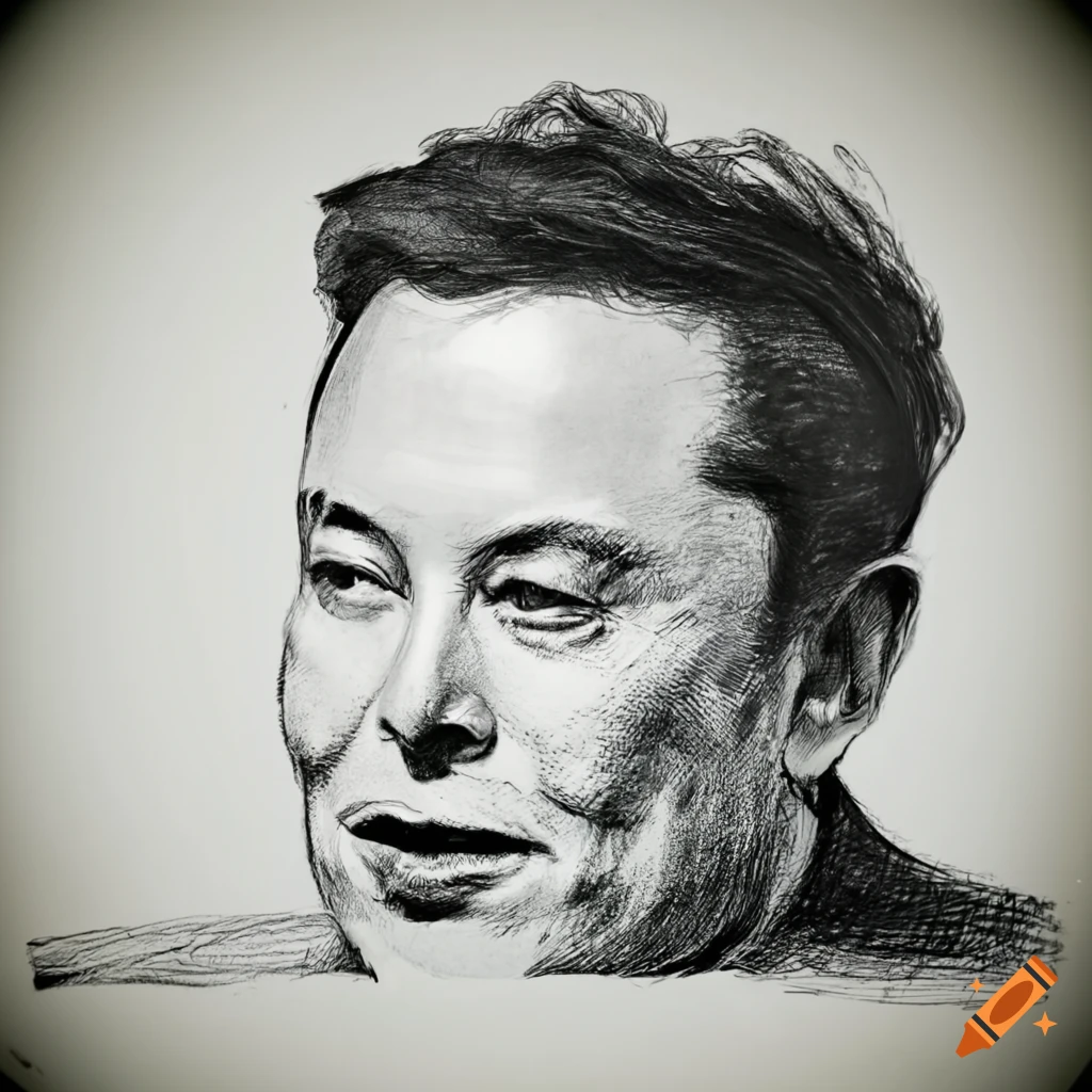 Portrait of elon musk on Craiyon