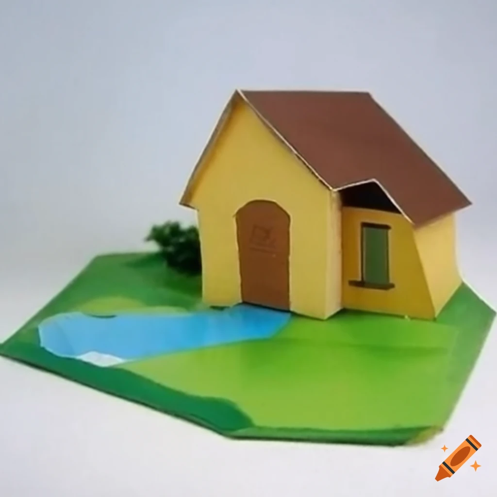 origami house by the lake