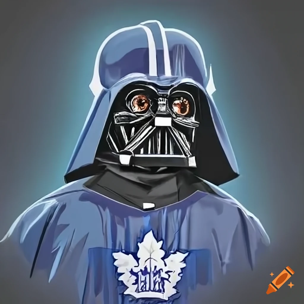 Darth Vader wearing a Toronto Maple Leafs jersey
