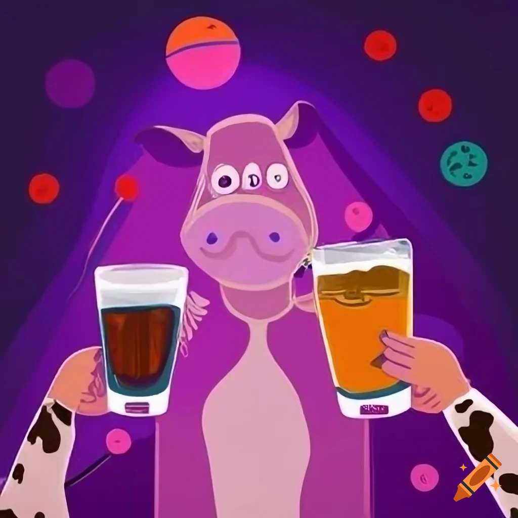 cartoonish milk-themed nightclub poster