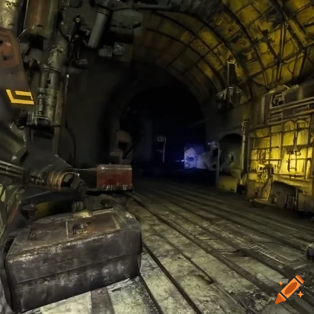 image of old industrial equipment in a mysterious cave