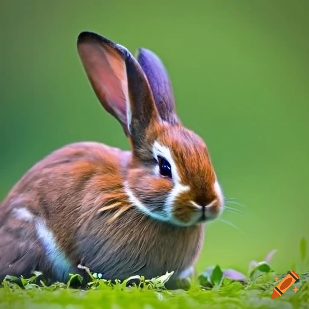 Bunny with a grackle bird on craiyon