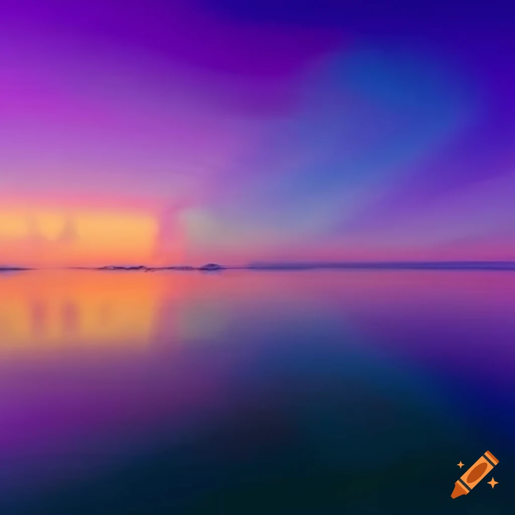 colorful abstract art depicting sky and water reflections