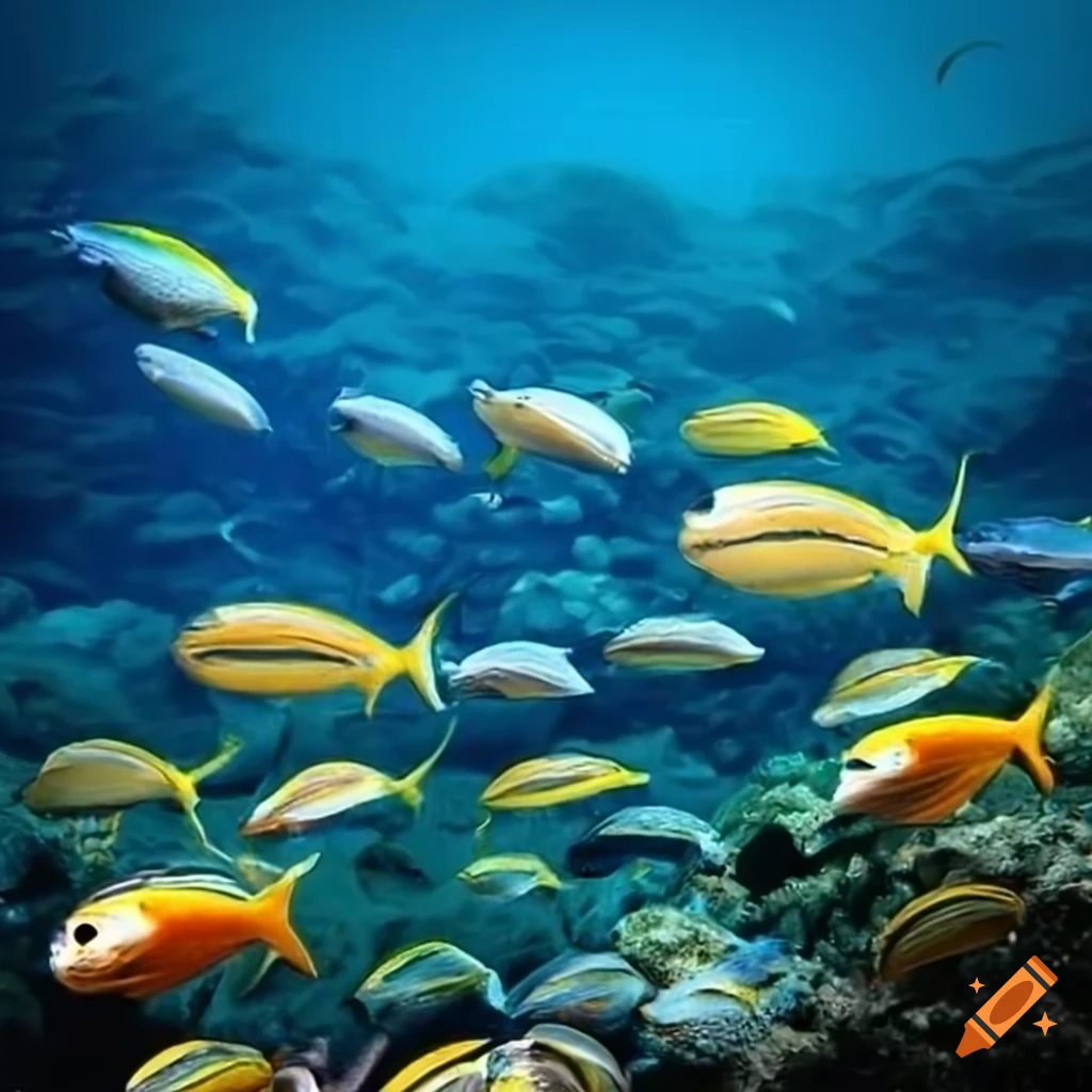 View of colorful sea fishes on Craiyon