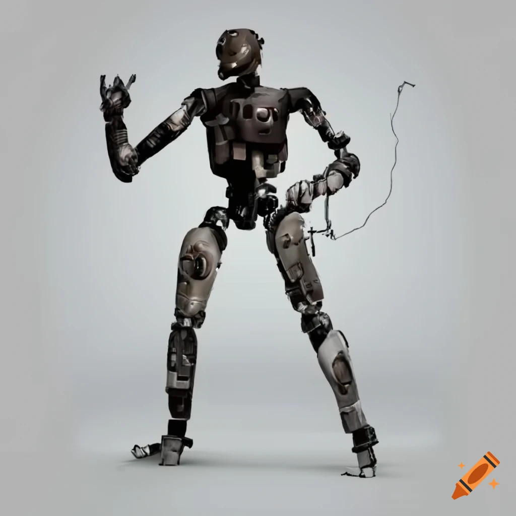 image of a damaged futuristic humanoid robot