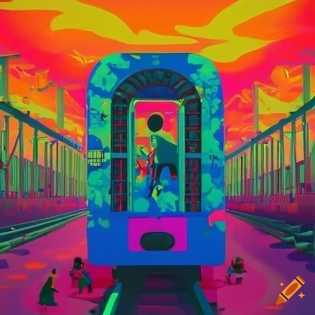 psychedelic artwork with vibrant colors and dramatic lighting