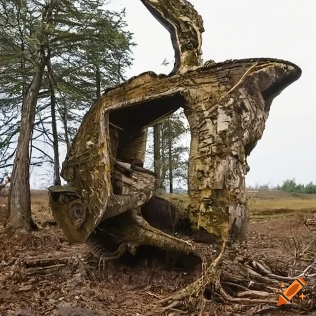 tree shaped like an excavator