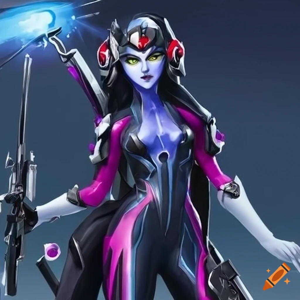Widowmaker from a video game on Craiyon