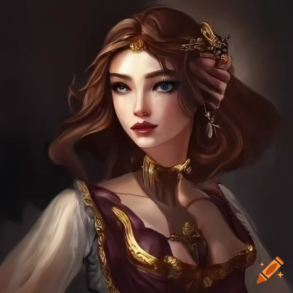 Character art of an elegant noble lady