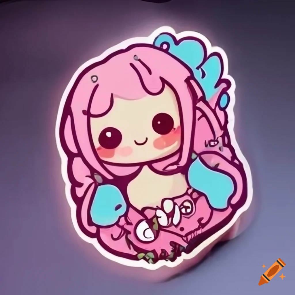 Cute kawaii sticker on Craiyon