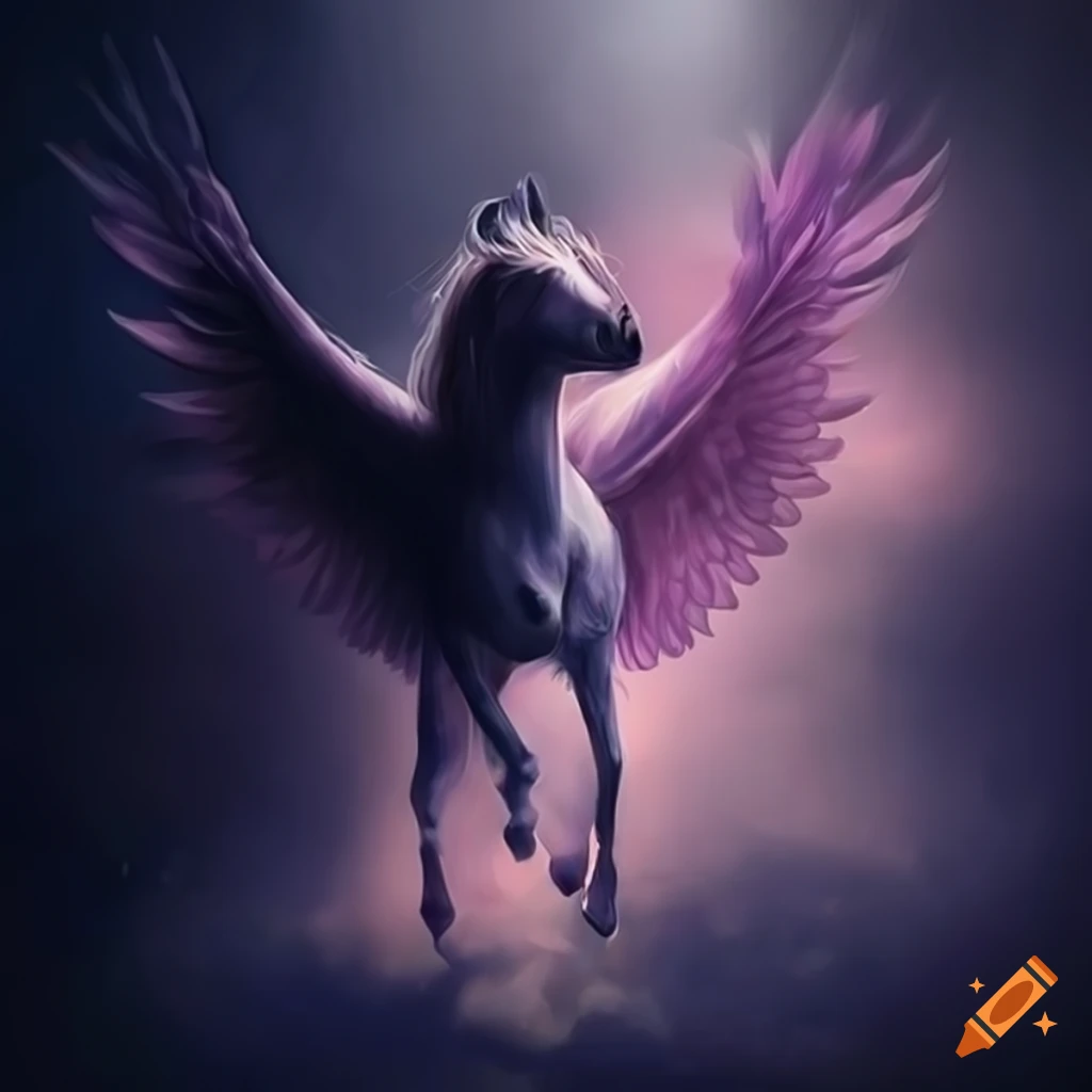 ethereal winged horse artwork