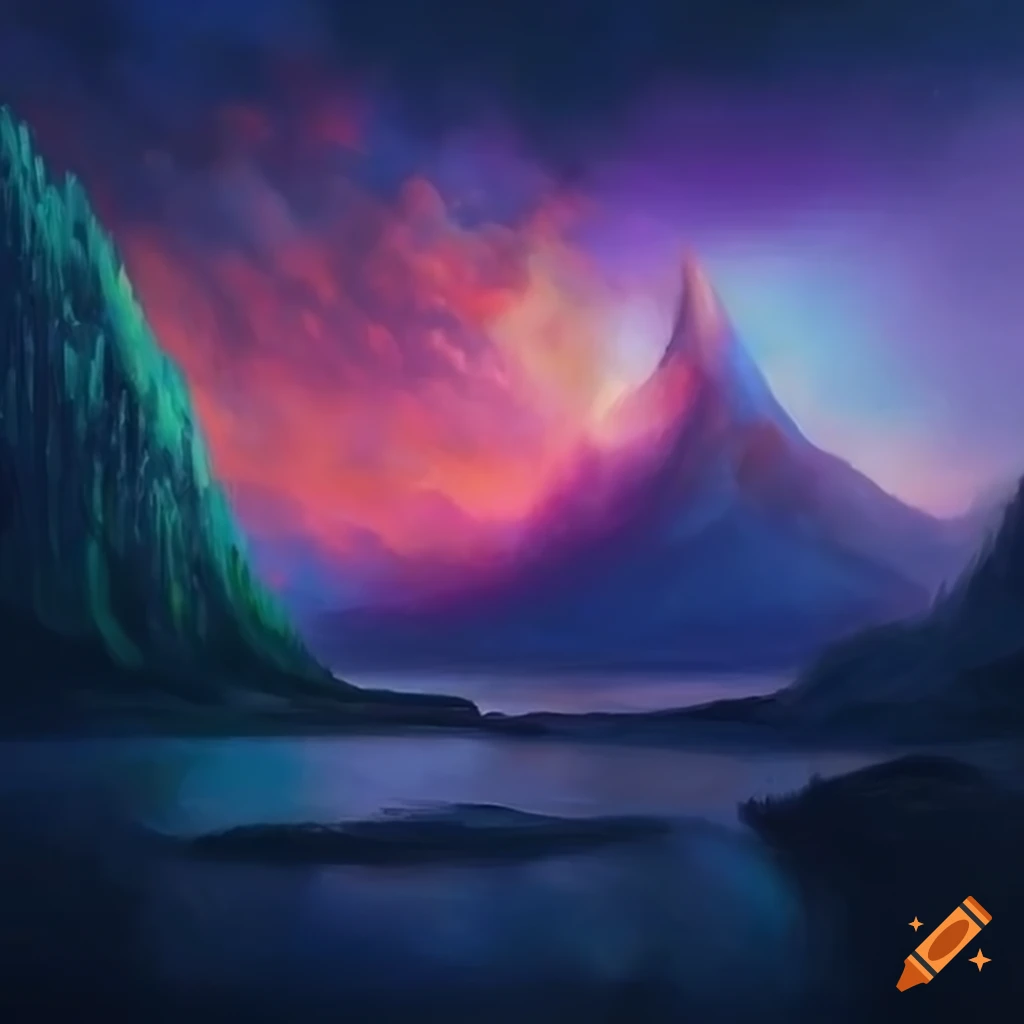 Dreamy fantasy landscape painting