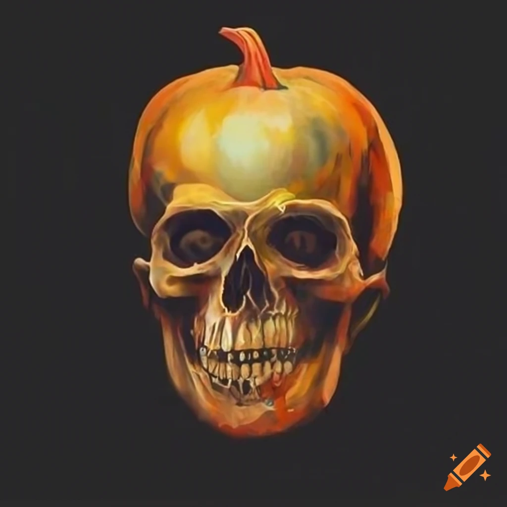 spooky tshirt design for nurses with skull and pumpkin