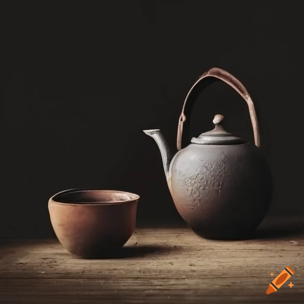 vintage-cast-iron-tea-pot-and-cup-on-craiyon