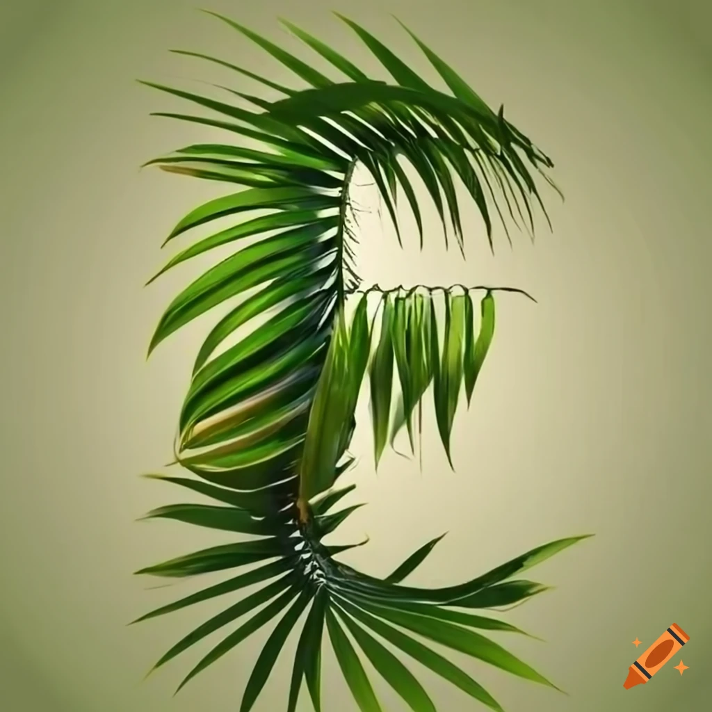 Palm leaf letter e on craiyon