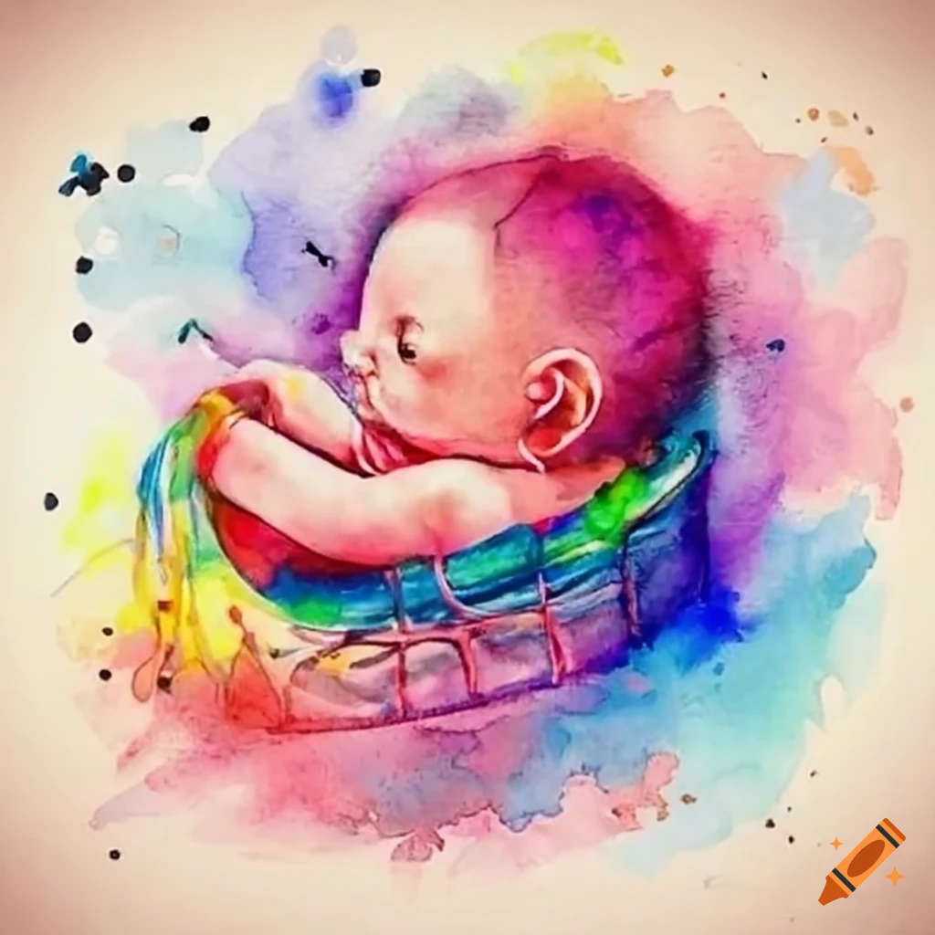 Baby being rocked in a cradle on Craiyon