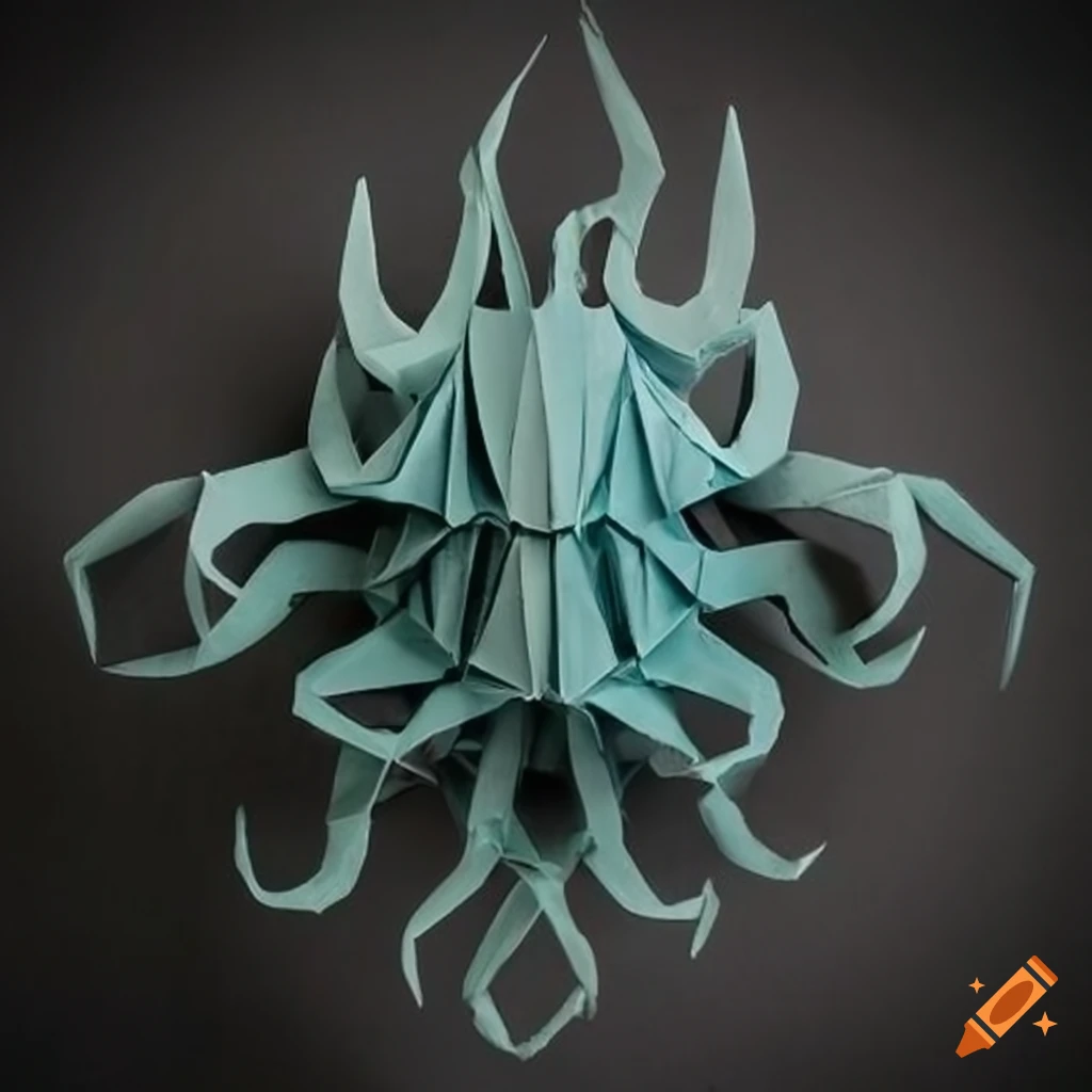 origami sculptures of Cthulhu