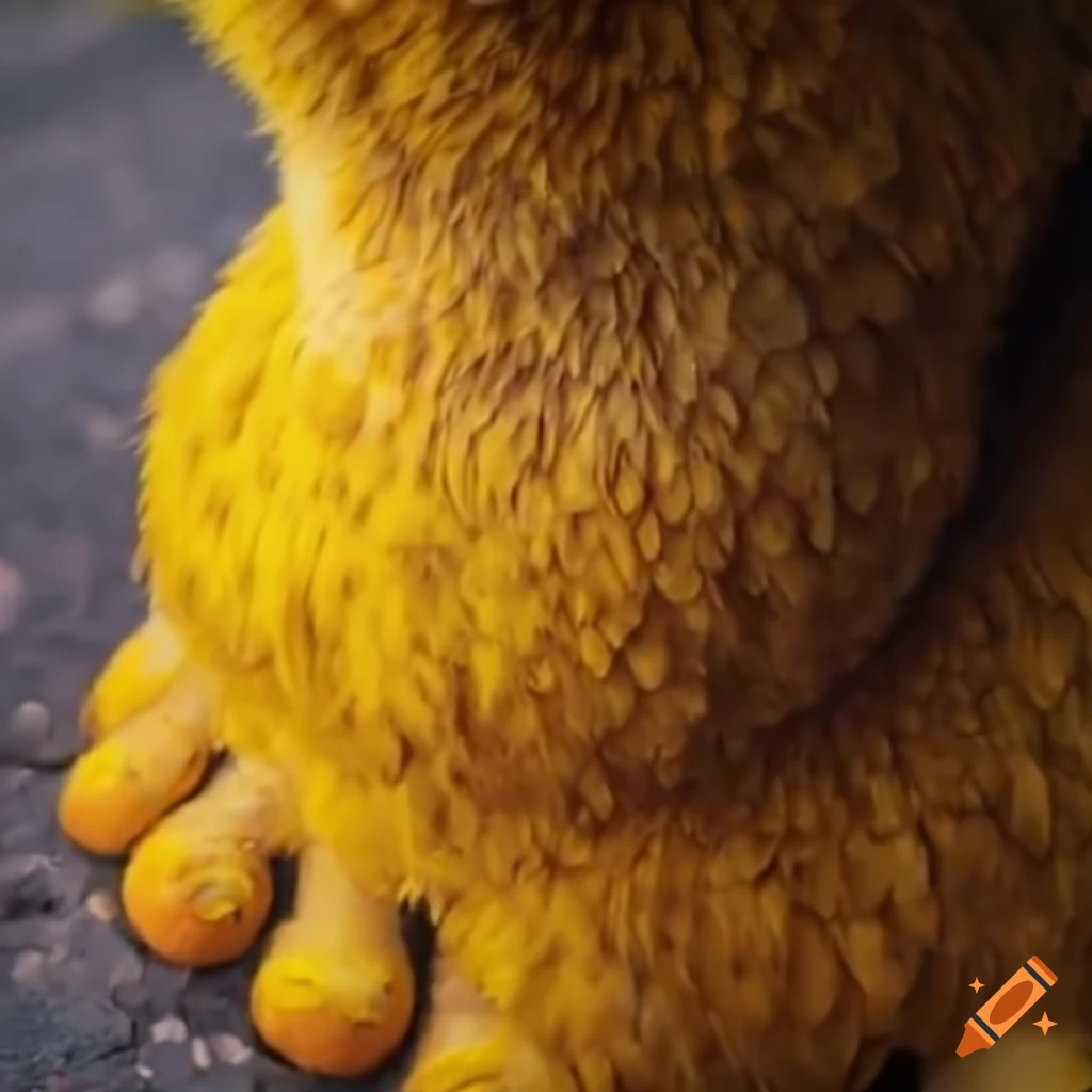 close-up of Big Bird's feet