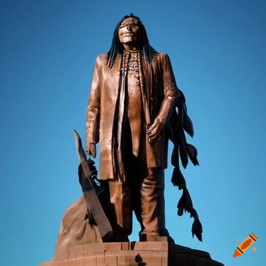 Statue of geronimo, a powerful and brave native american leader