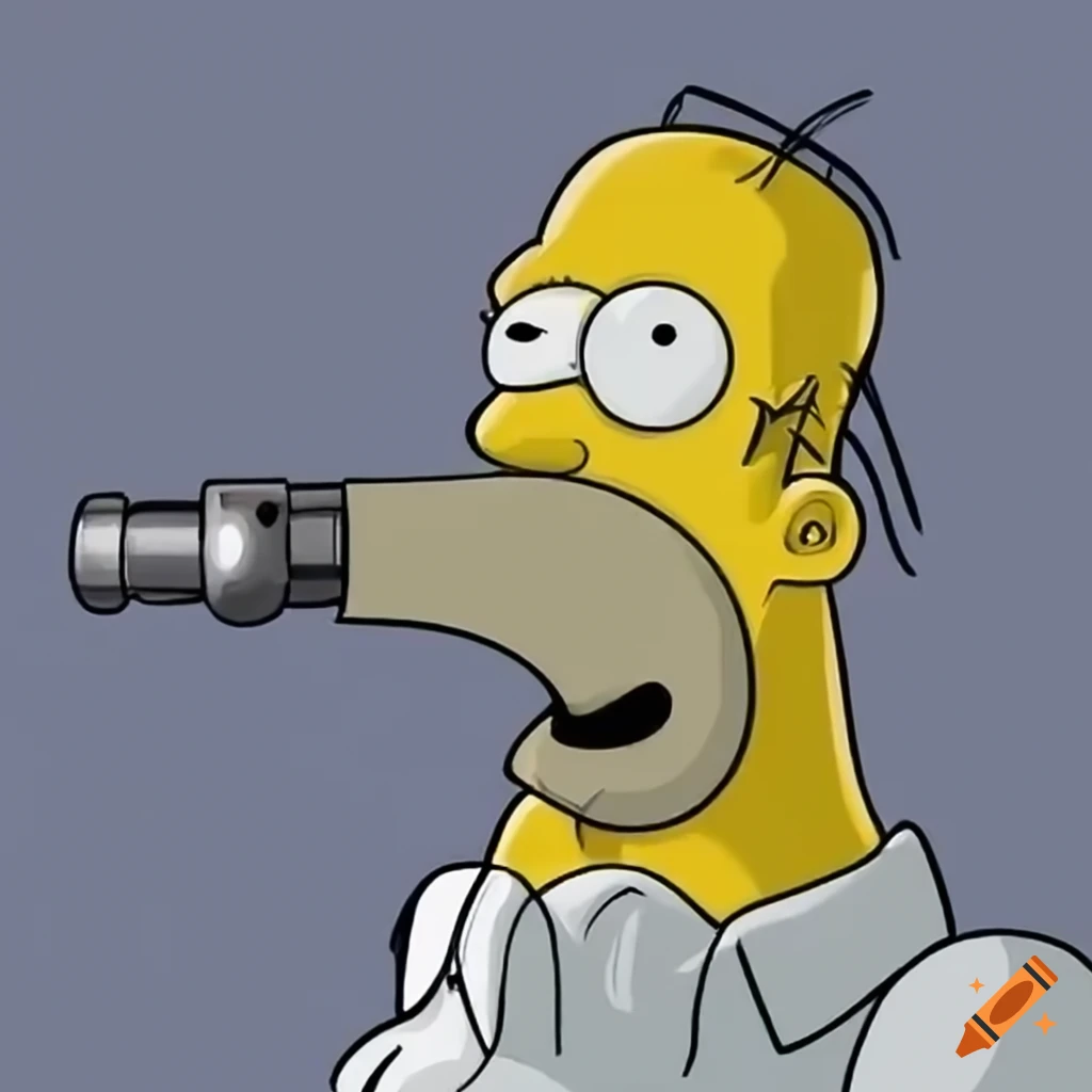 Homer simpson eating a pipe on Craiyon